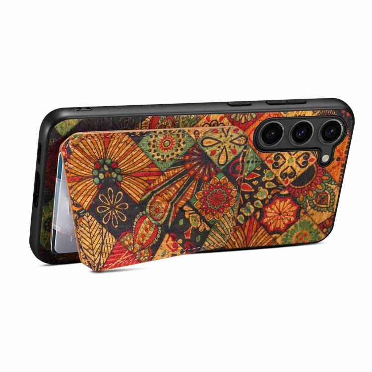 For Samsung Galaxy S22+ 5G Dual Card Slot Holder Phone Case(Autumn Yellow) - Galaxy S22+ 5G Cases by PMC TechLife | Online Shopping South Africa | PMC TechLife