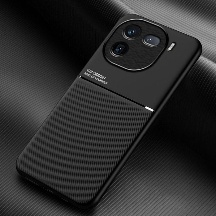For vivo iQOO 12 Pro Classic Tilt Strip Grain Magnetic Shockproof PC + TPU Phone Case(Black) - iQOO 12 Pro Cases by PMC TechLife | Online Shopping South Africa | PMC TechLife