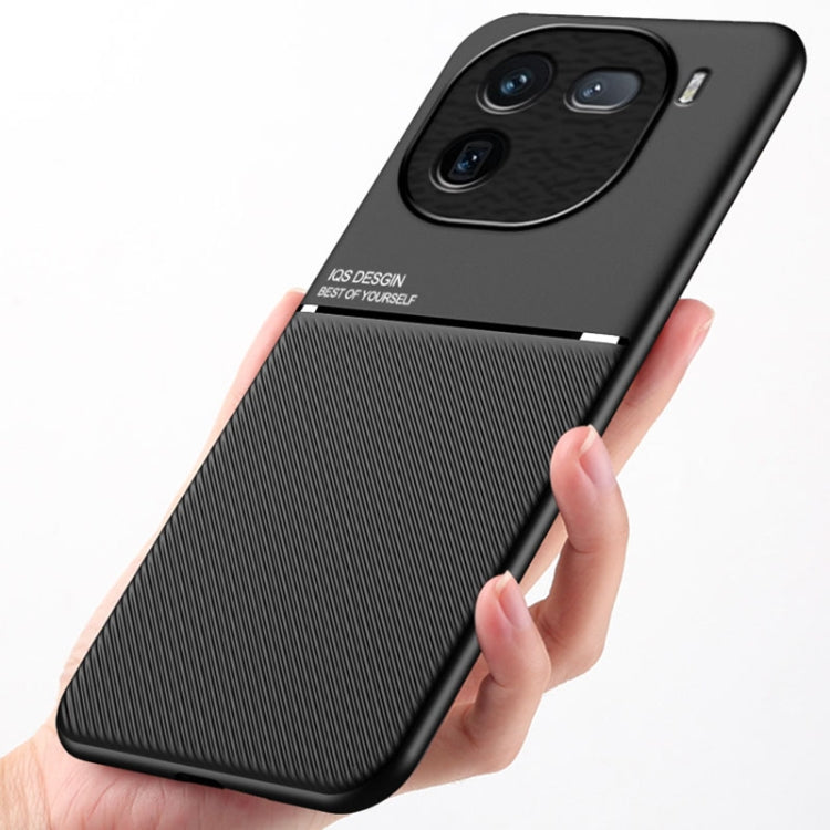 For vivo iQOO 12 Pro Classic Tilt Strip Grain Magnetic Shockproof PC + TPU Phone Case(Black) - iQOO 12 Pro Cases by PMC TechLife | Online Shopping South Africa | PMC TechLife