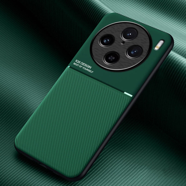 For vivo X100 Pro Classic Tilt Strip Grain Magnetic Shockproof PC + TPU Phone Case(Green) - X100 Pro Cases by PMC TechLife | Online Shopping South Africa | PMC TechLife