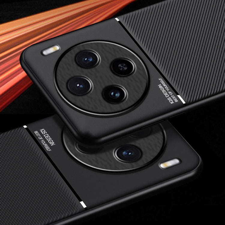 For vivo X100 Pro Classic Tilt Strip Grain Magnetic Shockproof PC + TPU Phone Case(Black) - X100 Pro Cases by PMC TechLife | Online Shopping South Africa | PMC TechLife