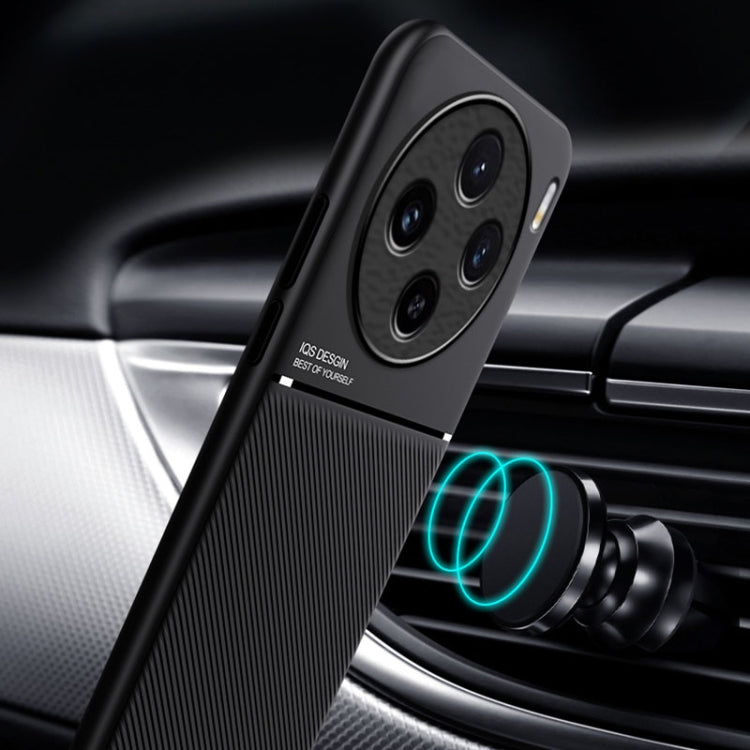 For vivo X100 Pro Classic Tilt Strip Grain Magnetic Shockproof PC + TPU Phone Case(Black) - X100 Pro Cases by PMC TechLife | Online Shopping South Africa | PMC TechLife