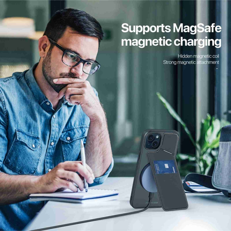 For iPhone 14 / 13 DUX DUCIS Rafi II Series MagSafe Magnetic Holder RFID Phone Case(Black) - free shipping - PMC Jewellery - Order now!