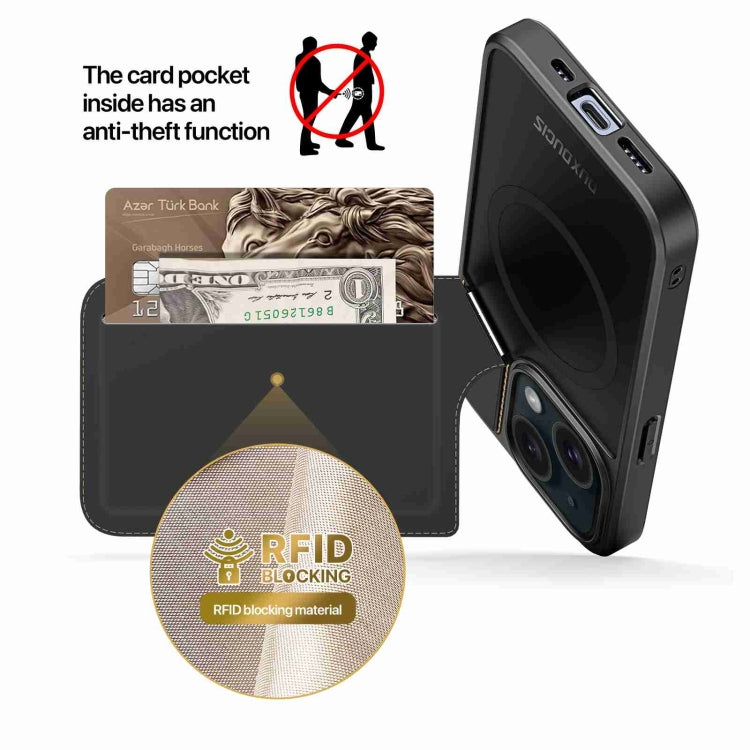 For iPhone 14 / 13 DUX DUCIS Rafi II Series MagSafe Magnetic Holder RFID Phone Case(Black) - free shipping - PMC Jewellery - Order now!