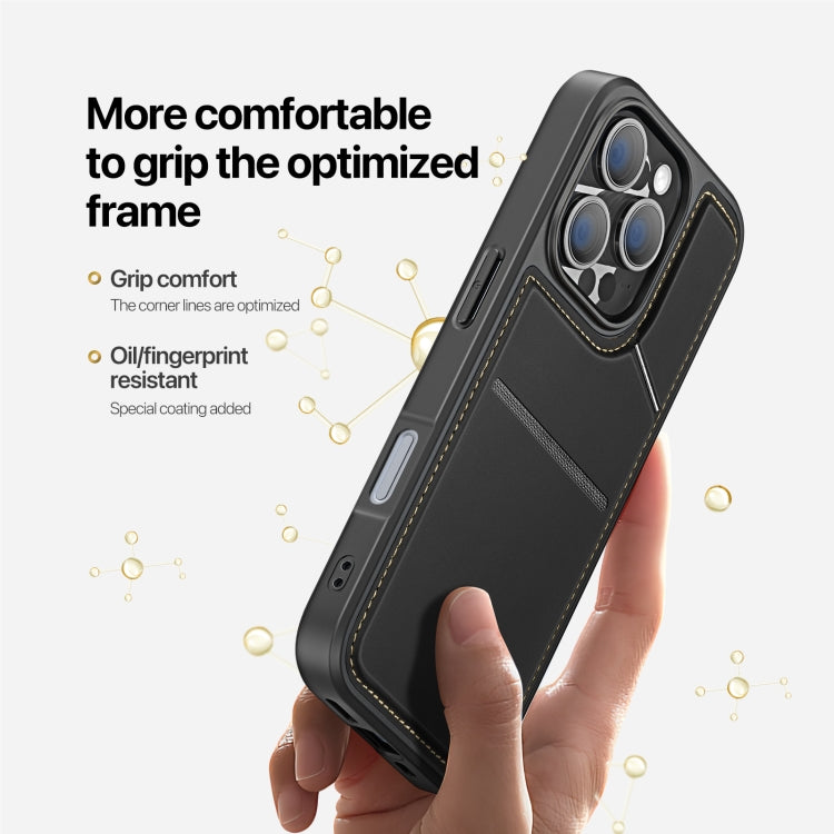 For iPhone 16 Pro DUX DUCIS Rafi II Series MagSafe Magnetic Holder RFID Phone Case(Black) - free shipping - PMC Jewellery - Order now!