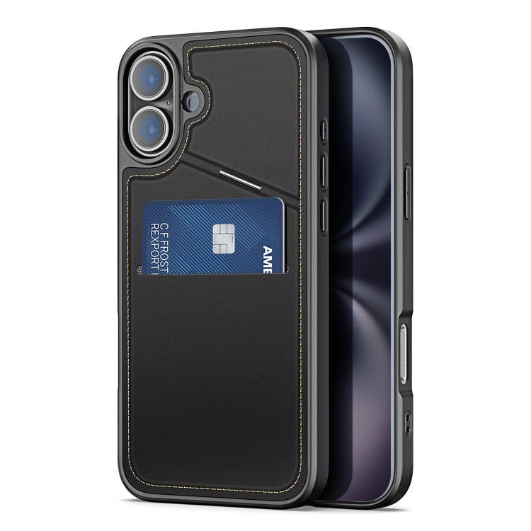 For iPhone 16 DUX DUCIS Rafi II Series MagSafe Magnetic Holder RFID Phone Case(Black) - free shipping - PMC Jewellery - Order now!