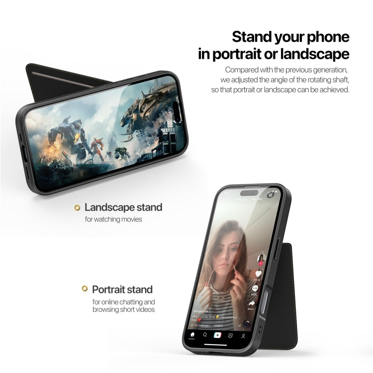 For iPhone 16 DUX DUCIS Rafi II Series MagSafe Magnetic Holder RFID Phone Case(Black) - free shipping - PMC Jewellery - Order now!