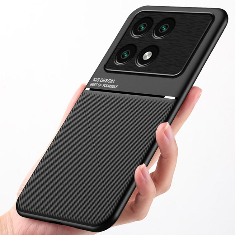 For Xiaomi Redmi K70 Classic Tilt Strip Grain Magnetic Shockproof PC + TPU Phone Case(Blue) - free shipping - PMC Jewellery - Order now!