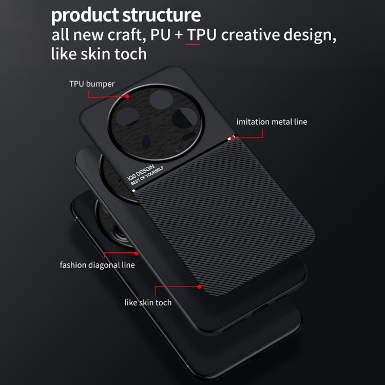 For Xiaomi 14 Ultra Classic Tilt Strip Grain Magnetic Shockproof PC + TPU Phone Case(Blue) - 14 Ultra Cases by PMC TechLife | Online Shopping South Africa | PMC TechLife | Buy Now Pay Later Mobicred