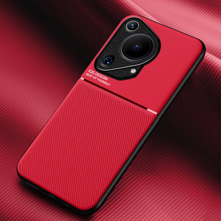 For Huawei Pura 70 Ultra Classic Tilt Strip Grain Magnetic PC Hybrid TPU Phone Case(Red) - free shipping - PMC Jewellery - Order now!