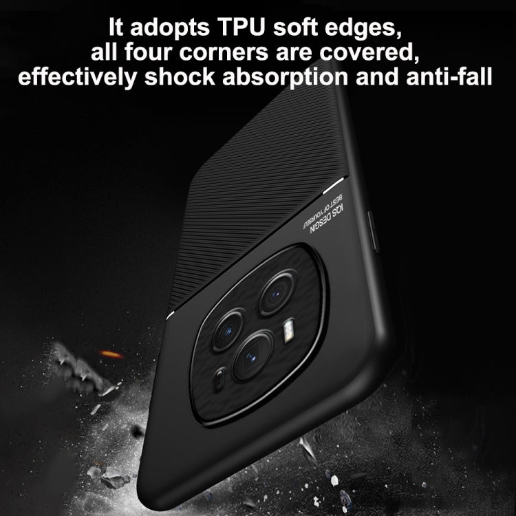 For Honor Magic6 Pro Classic Tilt Strip Grain Magnetic PC Hybrid TPU Phone Case(Black) - free shipping - PMC Jewellery - Order now!