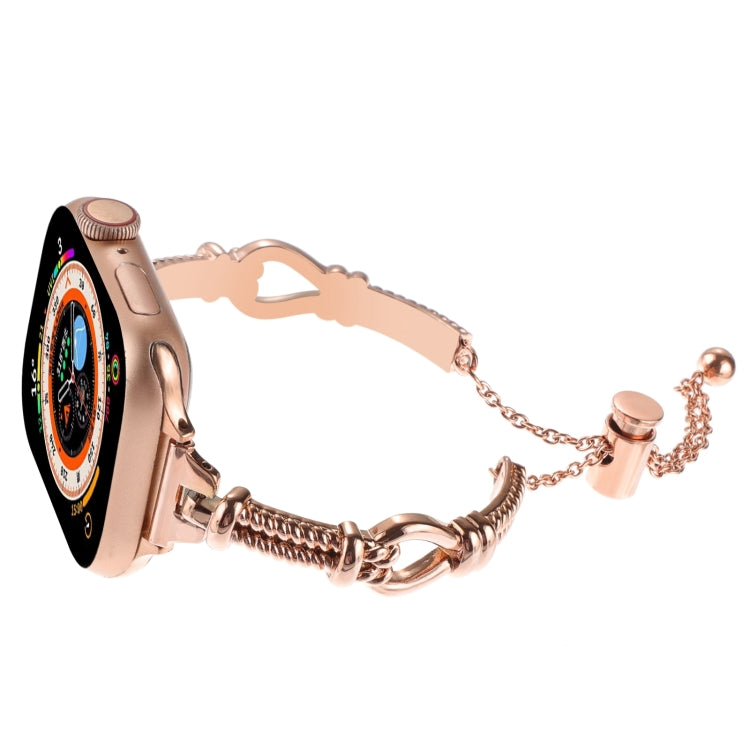 For Apple Watch Ultra 2 49mm Twist Metal Bracelet Chain Watch Band(Rose Gold) - Watch Bands by PMC TechLife | Online Shopping South Africa | PMC TechLife