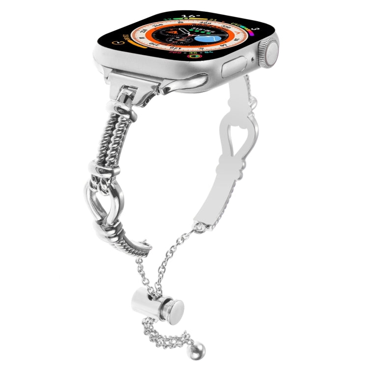 For Apple Watch Ultra 2 49mm Twist Metal Bracelet Chain Watch Band(Silver) - free shipping - PMC TechLife - Order now!