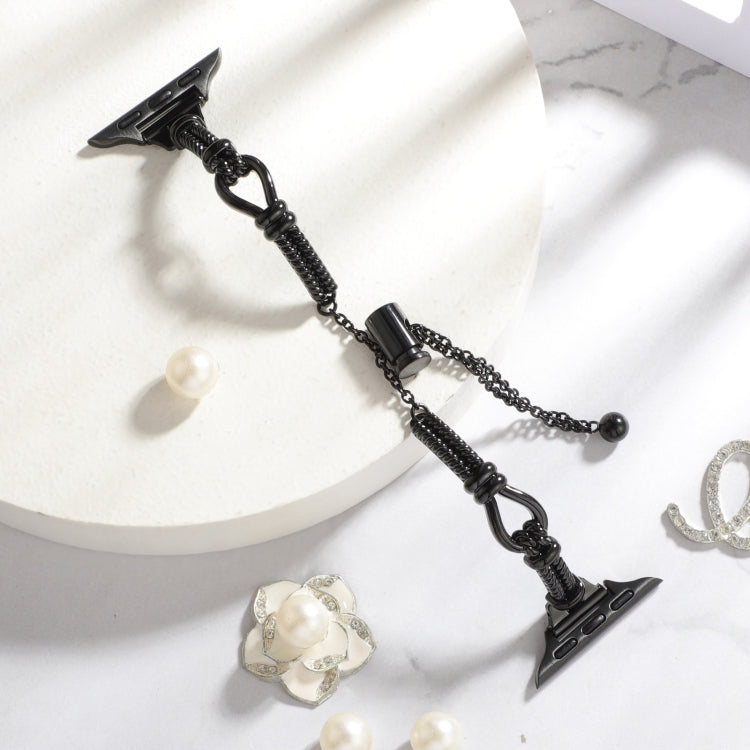 For Apple Watch SE 2022 40mm Twist Metal Bracelet Chain Watch Band(Black) - Watch Bands by PMC TechLife | Online Shopping South Africa | PMC TechLife