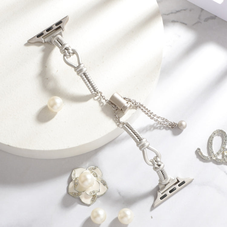 For Apple Watch SE 2022 44mm Twist Metal Bracelet Chain Watch Band(Starlight) - Watch Bands by PMC TechLife | Online Shopping South Africa | PMC TechLife