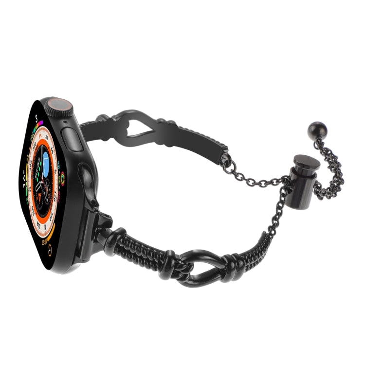For Apple Watch Series 7 41mm Twist Metal Bracelet Chain Watch Band(Black) - Watch Bands by PMC TechLife | Online Shopping South Africa | PMC TechLife