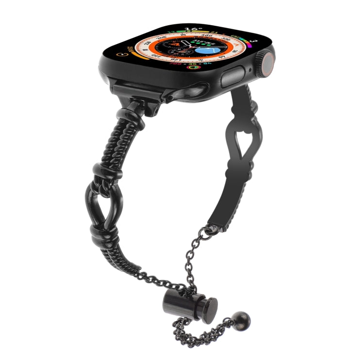 For Apple Watch 42mm Twist Metal Bracelet Chain Watch Band(Black) - Watch Bands by PMC TechLife | Online Shopping South Africa | PMC TechLife