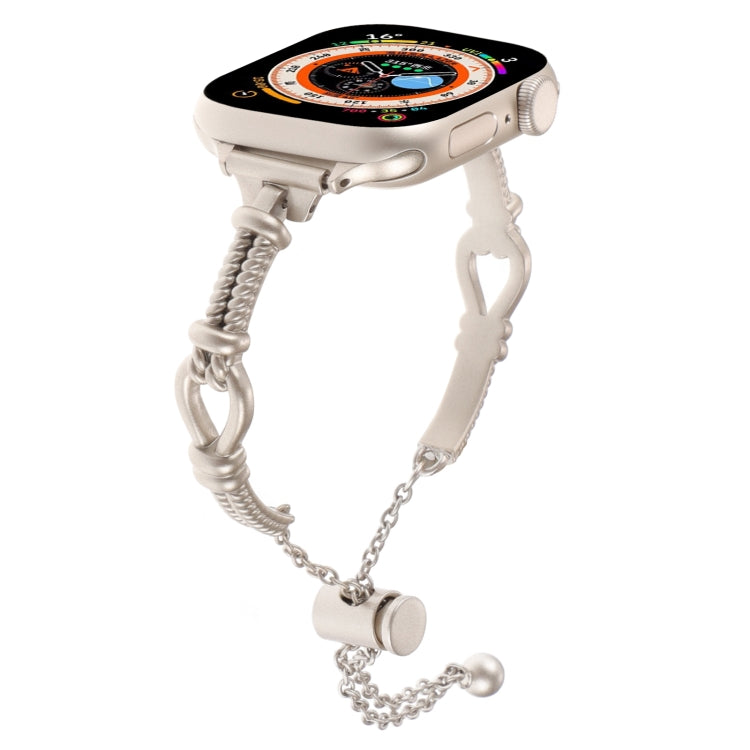 For Apple Watch 42mm Twist Metal Bracelet Chain Watch Band(Starlight) - Watch Bands by PMC TechLife | Online Shopping South Africa | PMC TechLife