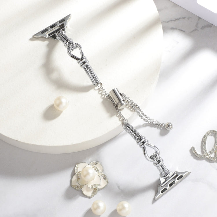 For Apple Watch 42mm Twist Metal Bracelet Chain Watch Band(Silver) - Watch Bands by PMC TechLife | Online Shopping South Africa | PMC TechLife