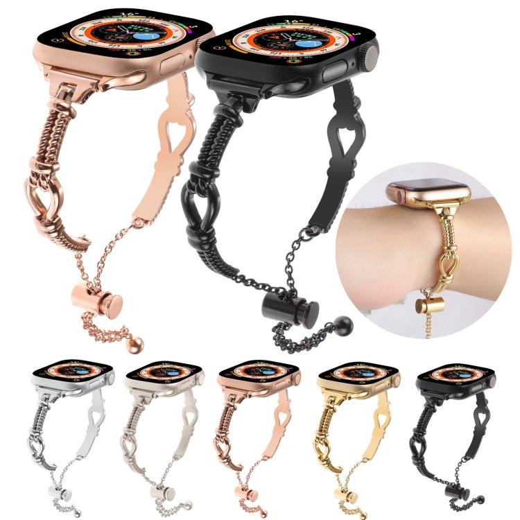 For Apple Watch SE 2023 40mm Twist Metal Bracelet Chain Watch Band(Starlight) - Watch Bands by PMC TechLife | Online Shopping South Africa | PMC TechLife