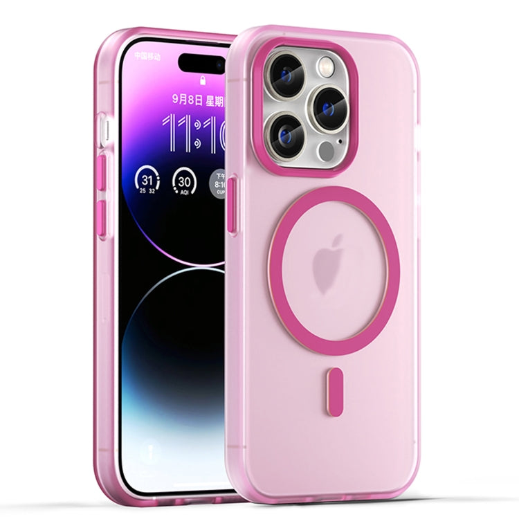 For iPhone 14 Pro MagSafe Frosted Translucent TPU + PC Full Coverage Phone Case(Pink) - free shipping - PMC TechLife - Order now!