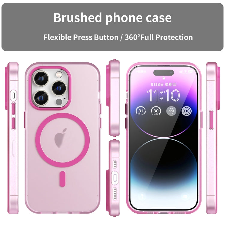 For iPhone 14 Pro MagSafe Frosted Translucent TPU + PC Full Coverage Phone Case(Pink) - free shipping - PMC TechLife - Order now!