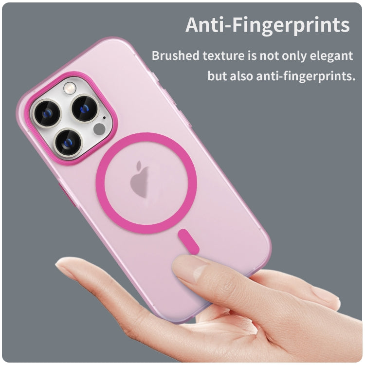 For iPhone 14 Pro MagSafe Frosted Translucent TPU + PC Full Coverage Phone Case(Pink) - free shipping - PMC TechLife - Order now!