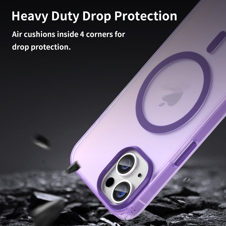 For iPhone 14 MagSafe Frosted Translucent TPU + PC Full Coverage Phone Case(Dark Purple) - iPhone 14 Cases by PMC TechLife | Online Shopping South Africa | PMC TechLife