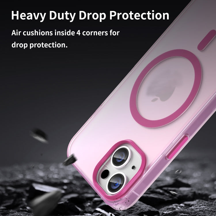 For iPhone 14 MagSafe Frosted Translucent TPU + PC Full Coverage Phone Case(Pink) - iPhone 14 Cases by PMC TechLife | Online Shopping South Africa | PMC TechLife