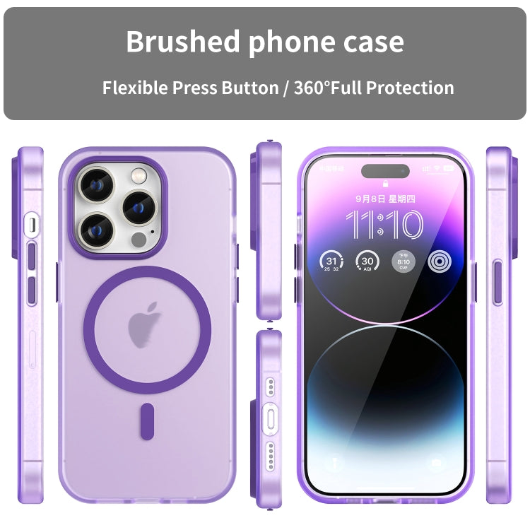 For iPhone 15 Pro MagSafe Frosted Translucent TPU + PC Full Coverage Phone Case(Dark Purple) - iPhone 15 Pro Cases by PMC TechLife | Online Shopping South Africa | PMC TechLife | Buy Now Pay Later Mobicred