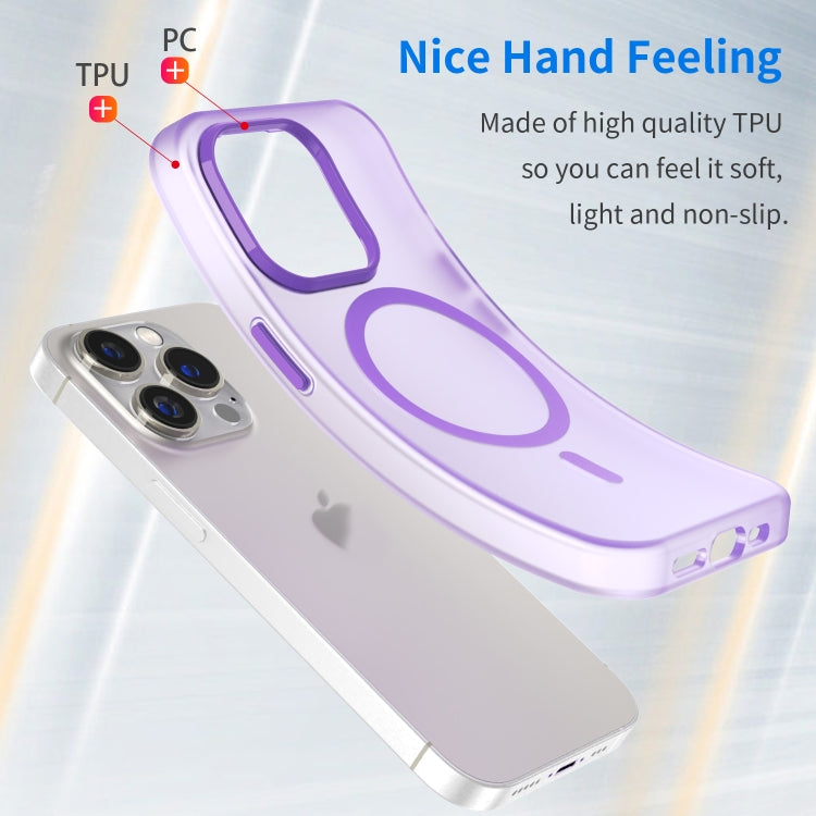 For iPhone 15 Pro MagSafe Frosted Translucent TPU + PC Full Coverage Phone Case(Dark Purple) - iPhone 15 Pro Cases by PMC TechLife | Online Shopping South Africa | PMC TechLife | Buy Now Pay Later Mobicred