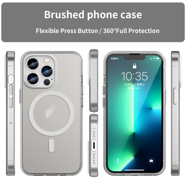 For iPhone 13 Pro MagSafe Frosted Translucent TPU + PC Full Coverage Phone Case(White) - iPhone 13 Pro Cases by PMC TechLife | Online Shopping South Africa | PMC TechLife