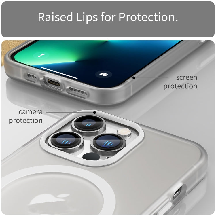 For iPhone 13 Pro MagSafe Frosted Translucent TPU + PC Full Coverage Phone Case(White) - iPhone 13 Pro Cases by PMC TechLife | Online Shopping South Africa | PMC TechLife