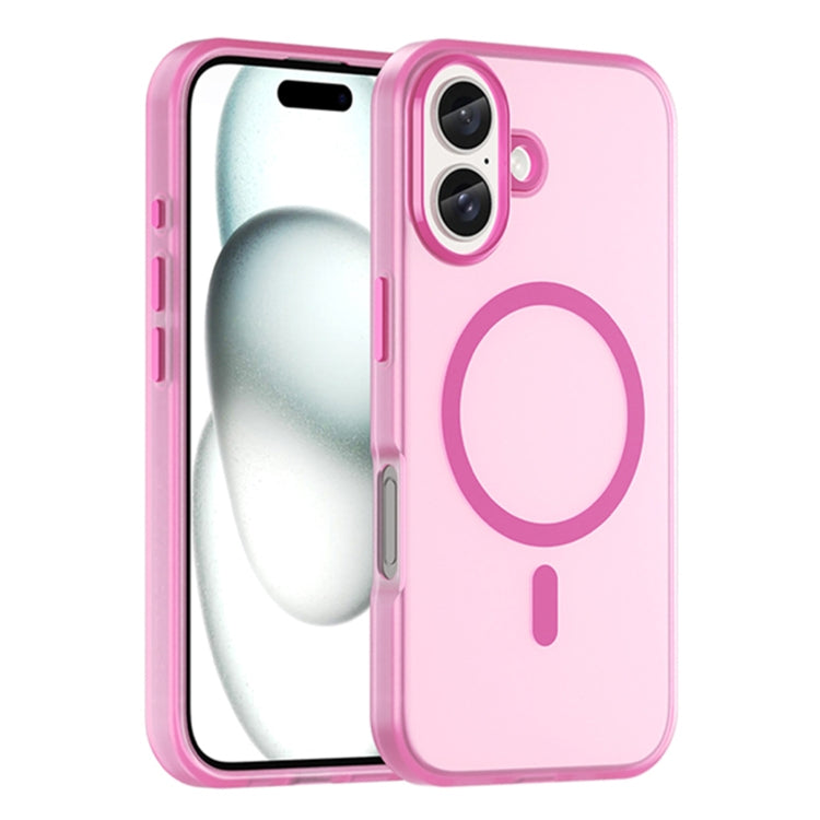 For iPhone 16 MagSafe Frosted Translucent TPU + PC Full Coverage Phone Case(Pink) - iPhone 16 Cases by PMC TechLife | Online Shopping South Africa | PMC TechLife | Buy Now Pay Later Mobicred