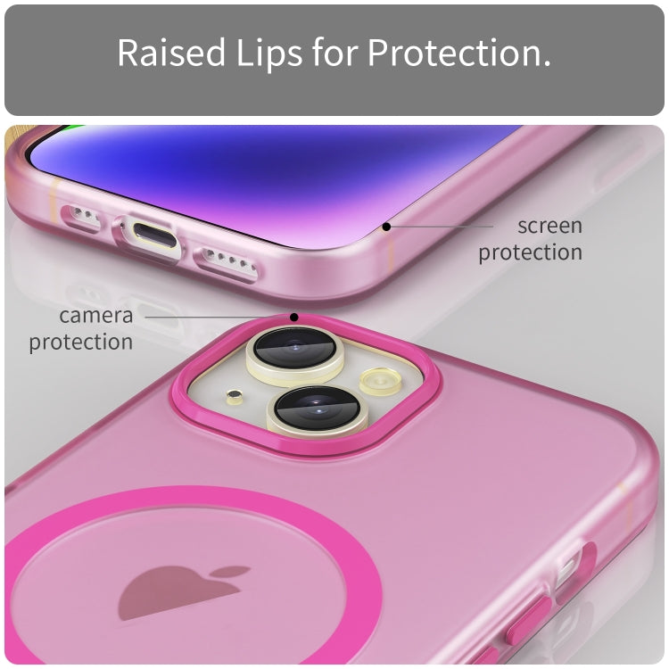 For iPhone 16 MagSafe Frosted Translucent TPU + PC Full Coverage Phone Case(Pink) - iPhone 16 Cases by PMC TechLife | Online Shopping South Africa | PMC TechLife | Buy Now Pay Later Mobicred