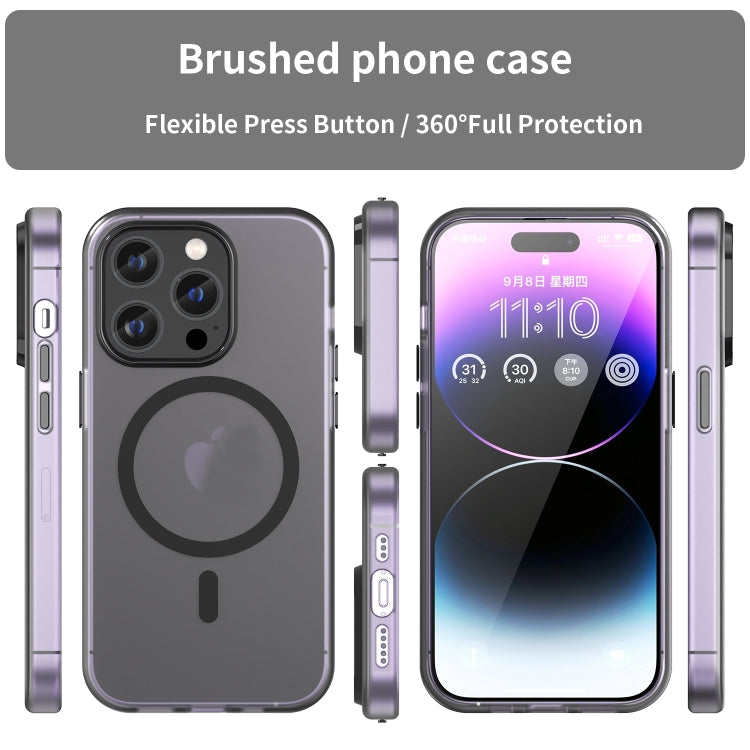 For iPhone 16 Pro Max MagSafe Frosted Translucent TPU + PC Full Coverage Phone Case(Black) - free shipping - PMC TechLife - Order now!