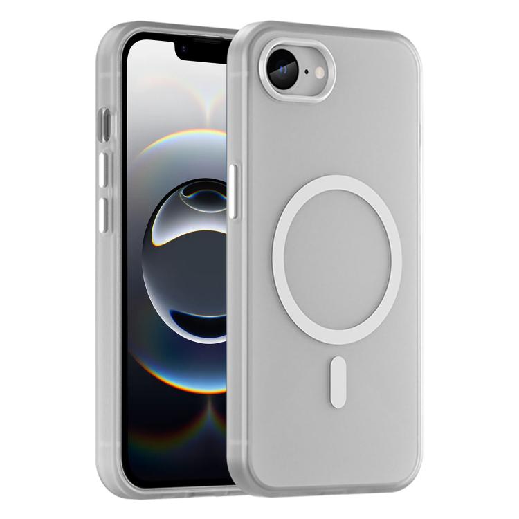 For iPhone 16e MagSafe Frosted Translucent TPU + PC Full Coverage Phone Case(White) - iPhone 16e Cases by PMC TechLife | Online Shopping South Africa | PMC TechLife | Buy Now Pay Later Mobicred