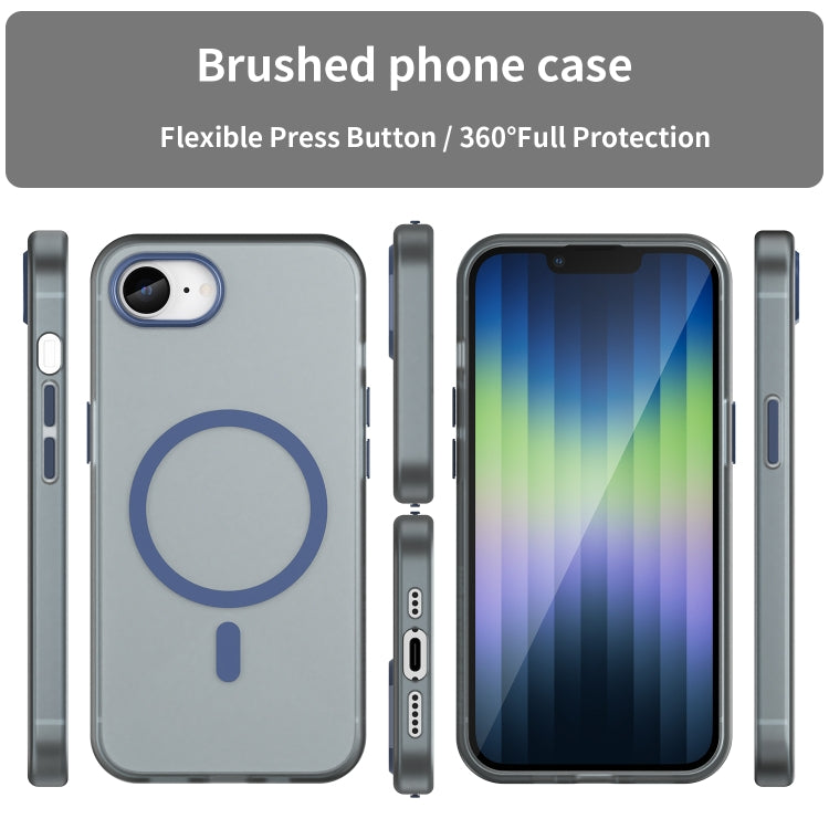 For iPhone 16e MagSafe Frosted Translucent TPU + PC Full Coverage Phone Case(Dark Blue) - iPhone 16e Cases by PMC TechLife | Online Shopping South Africa | PMC TechLife | Buy Now Pay Later Mobicred