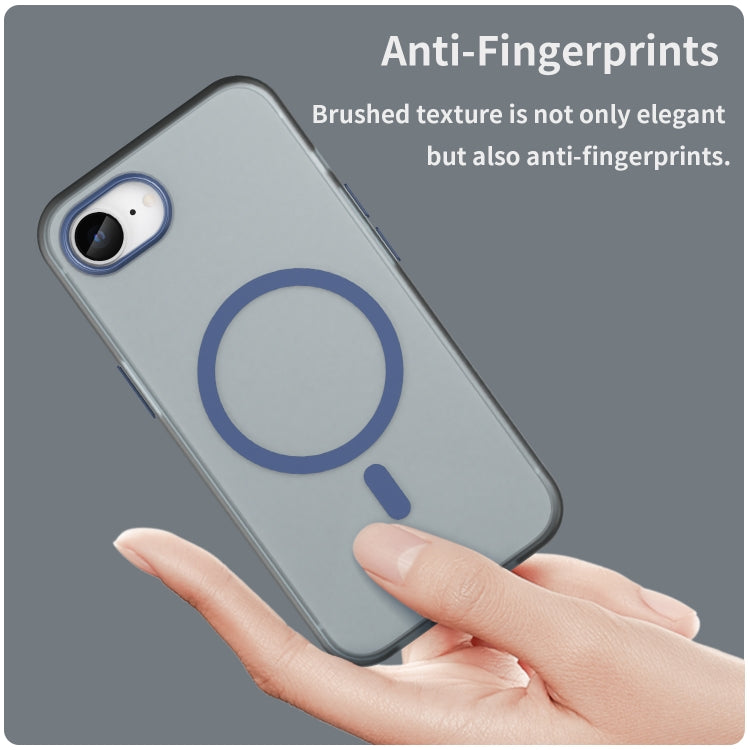 For iPhone 16e MagSafe Frosted Translucent TPU + PC Full Coverage Phone Case(Dark Blue) - iPhone 16e Cases by PMC TechLife | Online Shopping South Africa | PMC TechLife | Buy Now Pay Later Mobicred