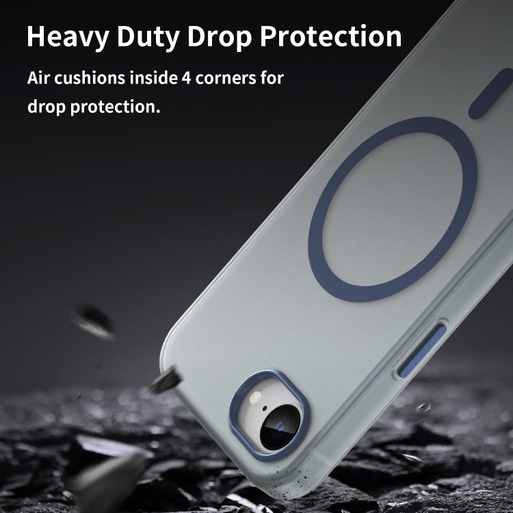 For iPhone 16e MagSafe Frosted Translucent TPU + PC Full Coverage Phone Case(Dark Blue) - iPhone 16e Cases by PMC TechLife | Online Shopping South Africa | PMC TechLife | Buy Now Pay Later Mobicred