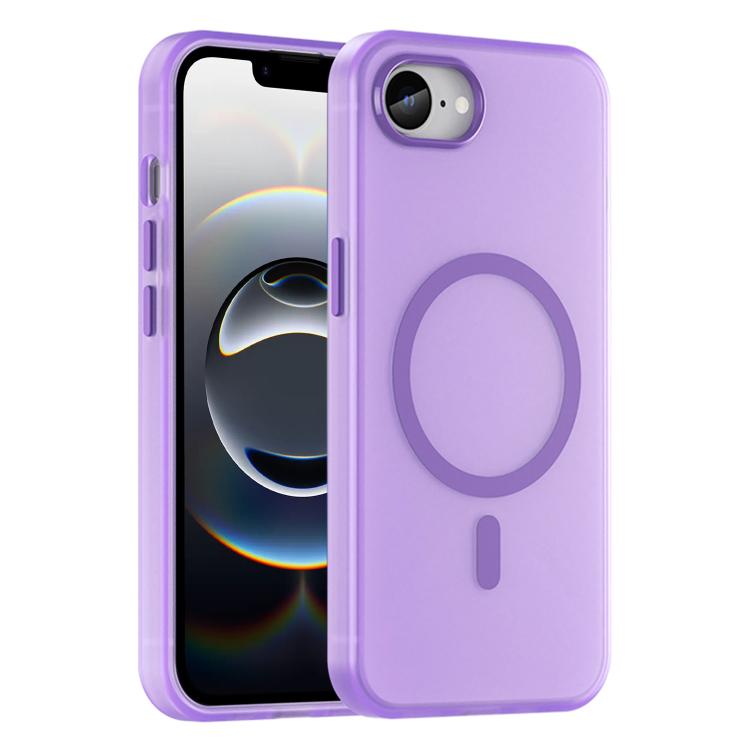 For iPhone 16e MagSafe Frosted Translucent TPU + PC Full Coverage Phone Case(Dark Purple) - free shipping - PMC TechLife - Order now!