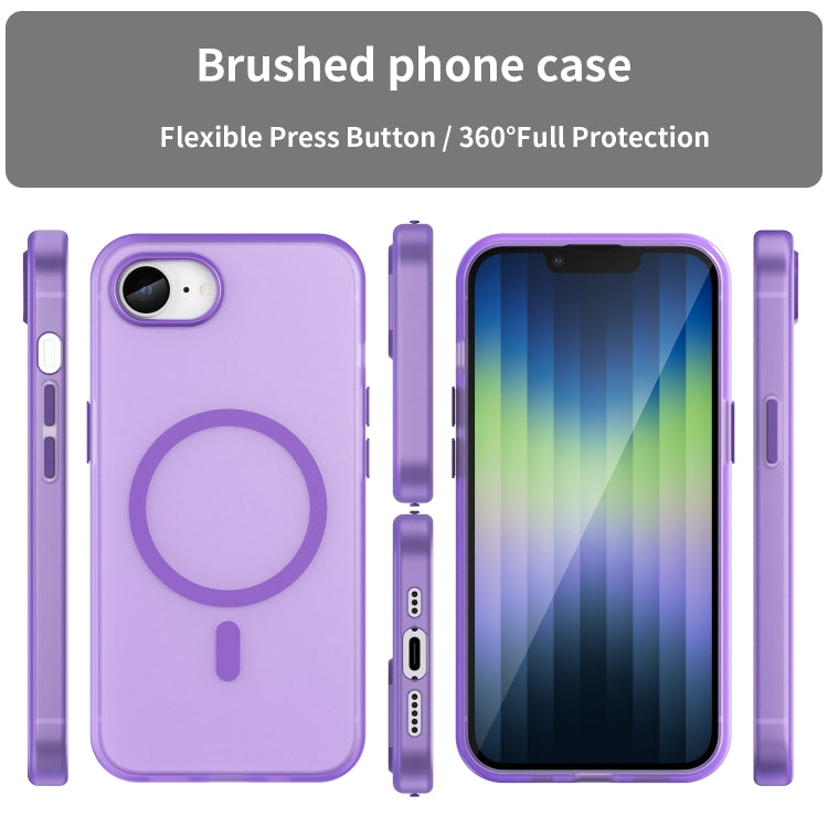 For iPhone 16e MagSafe Frosted Translucent TPU + PC Full Coverage Phone Case(Dark Purple) - free shipping - PMC TechLife - Order now!