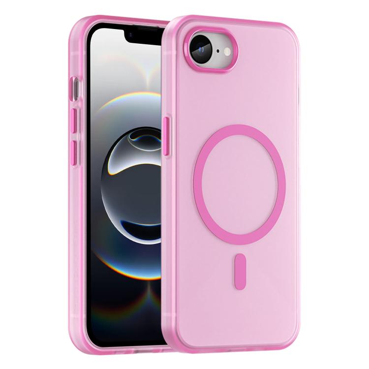 For iPhone 16e MagSafe Frosted Translucent TPU + PC Full Coverage Phone Case(Pink) - iPhone 16e Cases by PMC TechLife | Online Shopping South Africa | PMC TechLife | Buy Now Pay Later Mobicred