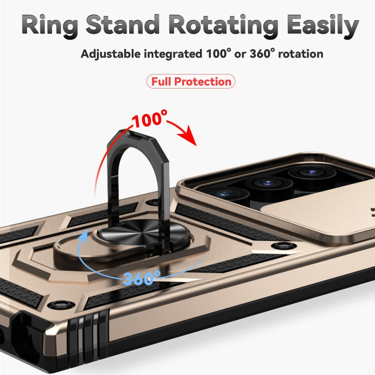 For Samsung Galaxy S24 Ultra 5G Sliding Camshield Holder Phone Case(Gold) - Galaxy S24 Ultra 5G Cases by PMC TechLife | Online Shopping South Africa | PMC TechLife