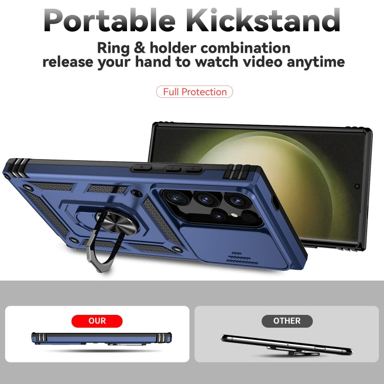 For Samsung Galaxy S24 Ultra 5G Sliding Camshield Holder Phone Case(Blue) - Galaxy S24 Ultra 5G Cases by PMC TechLife | Online Shopping South Africa | PMC TechLife