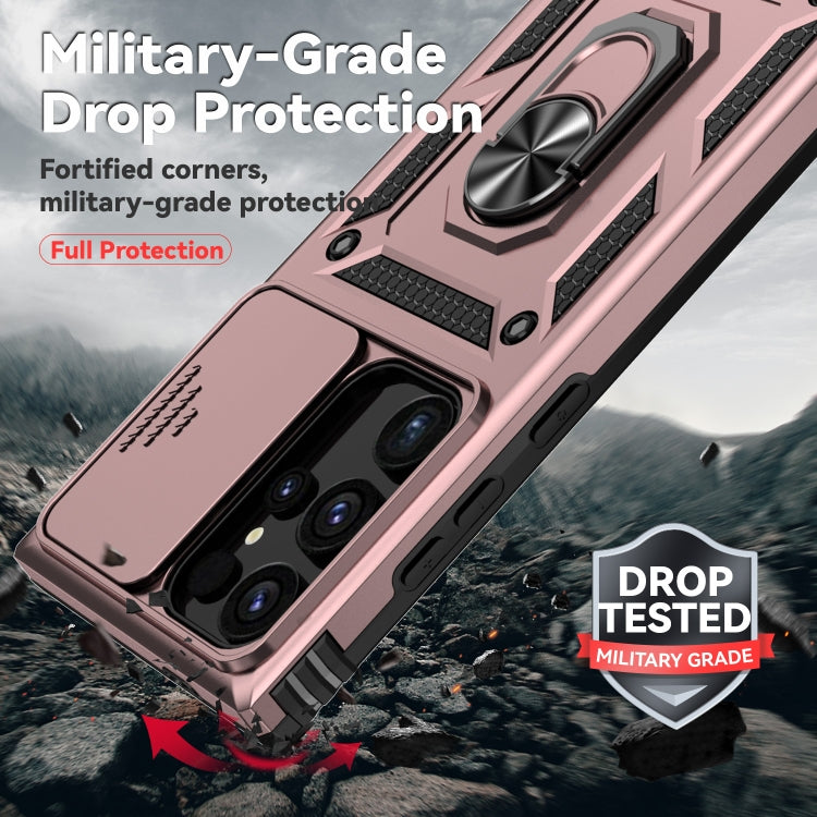 For Samsung Galaxy S24 Ultra 5G Sliding Camshield Holder Phone Case(Rose Gold) - Galaxy S24 Ultra 5G Cases by PMC TechLife | Online Shopping South Africa | PMC TechLife