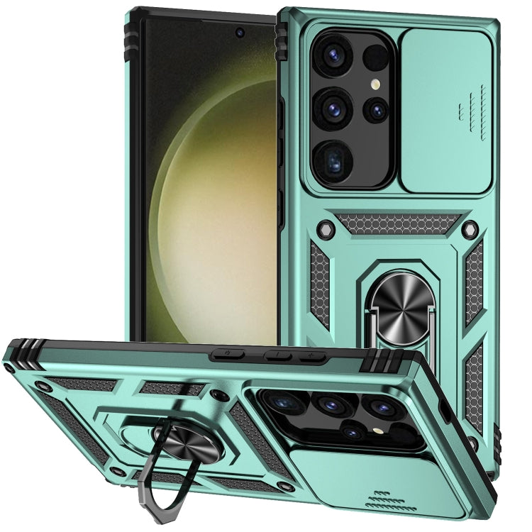 For Samsung Galaxy S24 Ultra 5G Sliding Camshield Holder Phone Case(Dark Green) - Galaxy S24 Ultra 5G Cases by PMC TechLife | Online Shopping South Africa | PMC TechLife