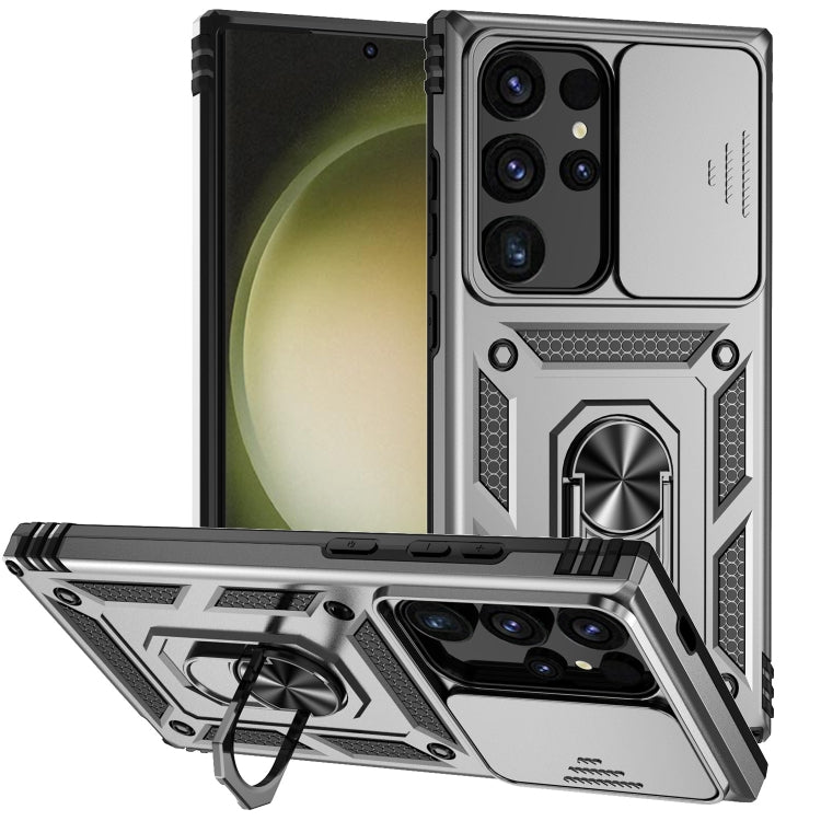 For Samsung Galaxy S24 Ultra 5G Sliding Camshield Holder Phone Case(Silver) - Galaxy S24 Ultra 5G Cases by PMC TechLife | Online Shopping South Africa | PMC TechLife