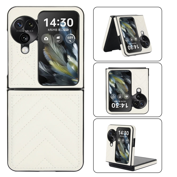 For OPPO Find N3 Flip V-shaped Folding Phone Case(White) - Find N3 Flip Cases by PMC TechLife | Online Shopping South Africa | PMC TechLife | Buy Now Pay Later Mobicred