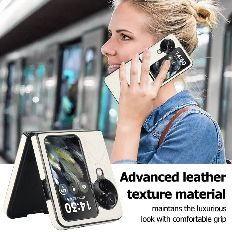 For OPPO Find N3 Flip V-shaped Folding Phone Case(White) - Find N3 Flip Cases by PMC TechLife | Online Shopping South Africa | PMC TechLife | Buy Now Pay Later Mobicred